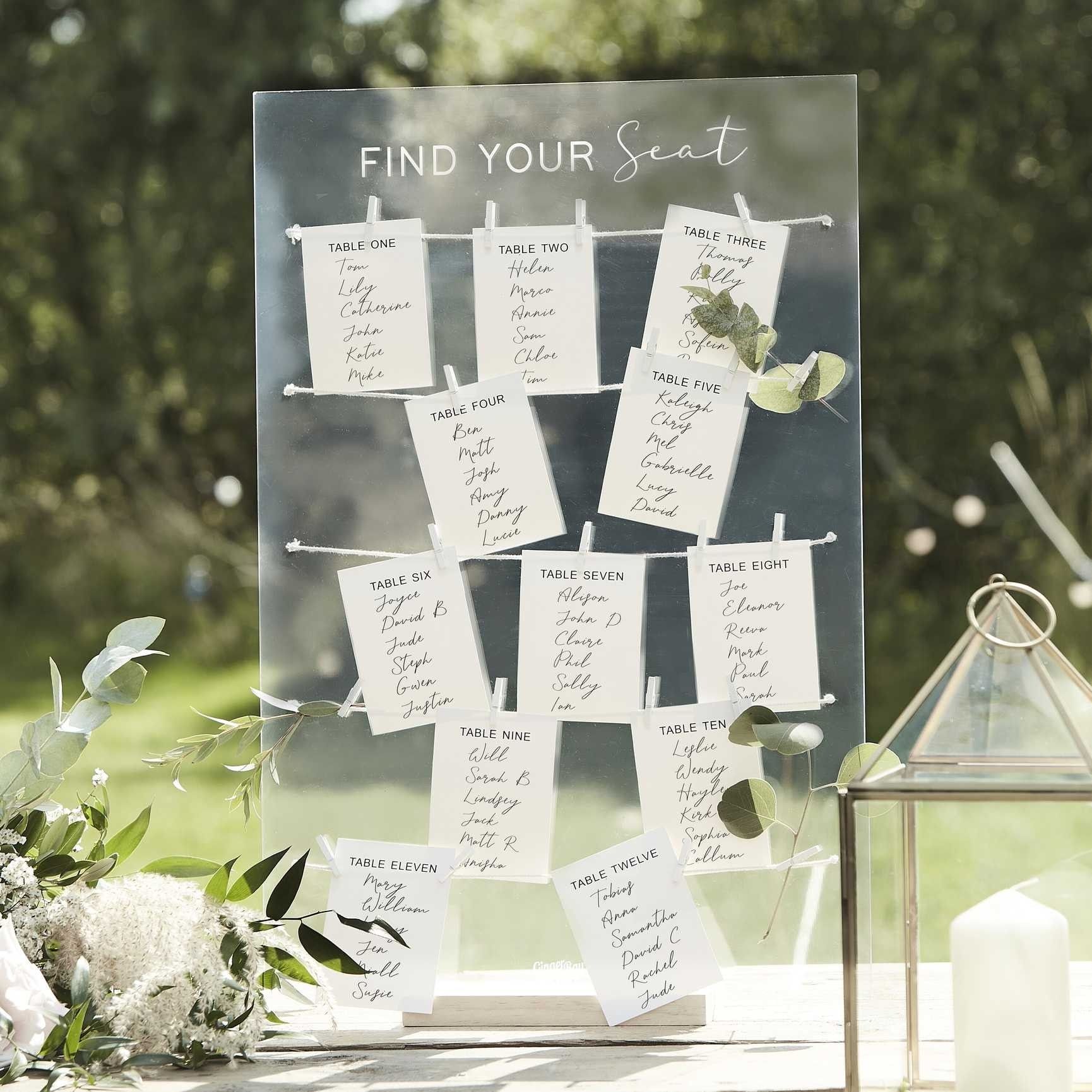 Acrylic Wedding Table Plan Kit