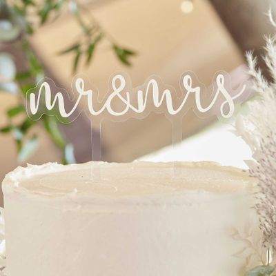 Mr & Mrs Acrylic Wedding Cake Topper