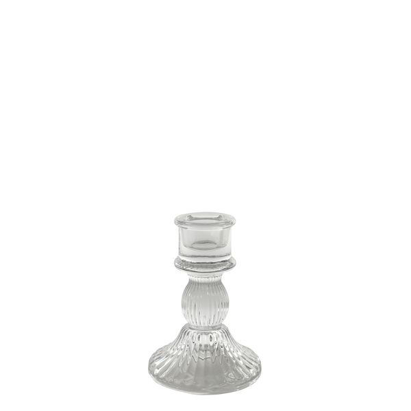 Paloma Candlestick -Clear Glass H10.5cm