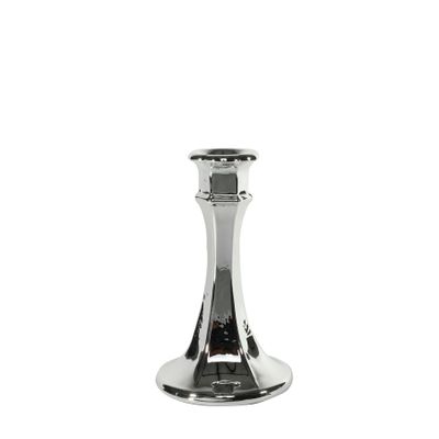Genevive Candlestick-Electroplate Silver Glass H15cm