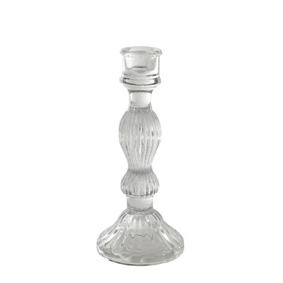 Amaya Candlestick- Clear Glass H20cm