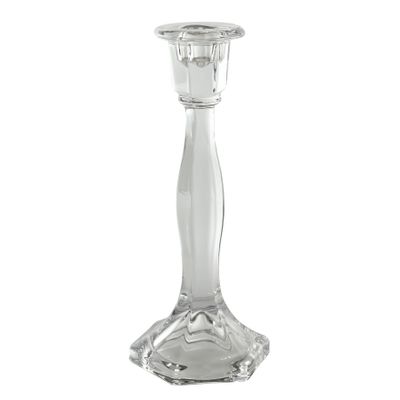 Valentia Candlestick -Clear Glass H23cm