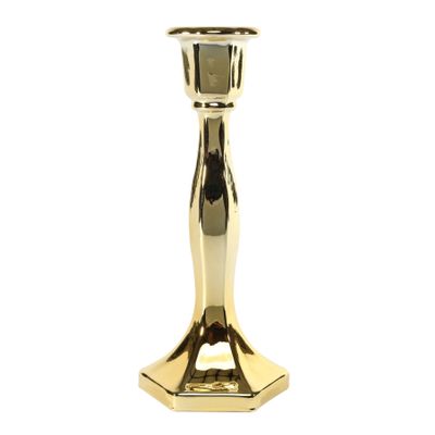 Valentia Candlestick - Electroplate Gold Glass H23cm