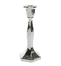Valentia Candlestick - Electroplate Silver Glass H23cm