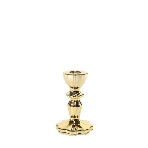 Thea Candlestick - Electroplate Gold Glass H11cm