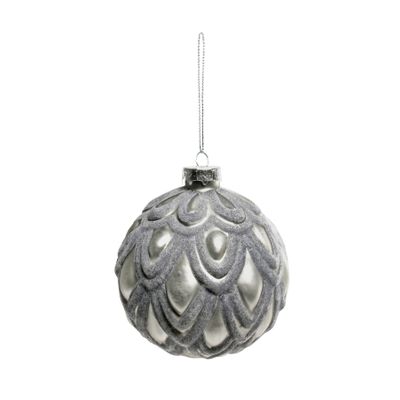 10cm Glass Ball Pewter