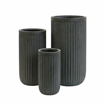 Hortus Corrugated Vase x3