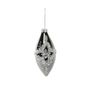 16cm Glass Teardrop Pewter w Gem Flowers