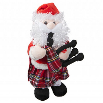 Christmas Musical Santa with Bagpipes (30cm)