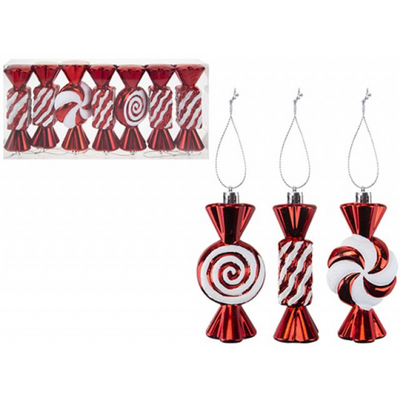 Candy Cane Foiled Sweet Decorations
