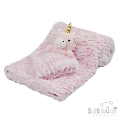 Pink Unicorn Comforter and Wrap Set