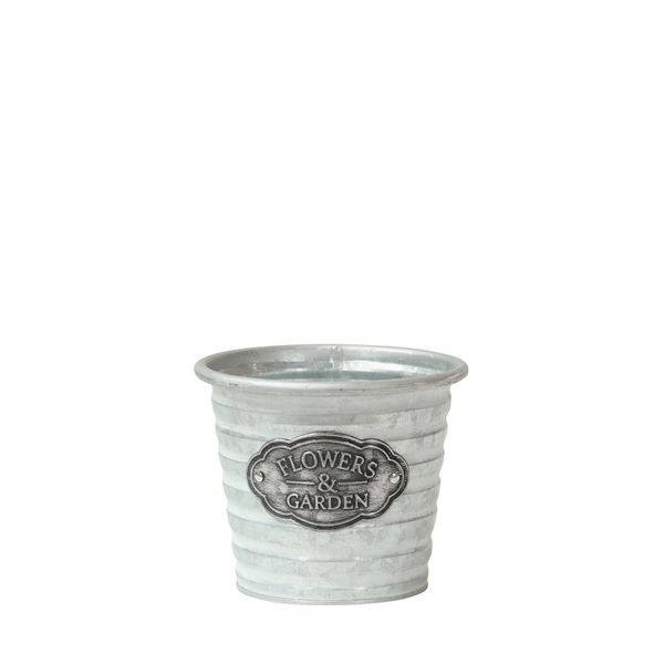 Metal Flower Pot Silver - 13.5cm 