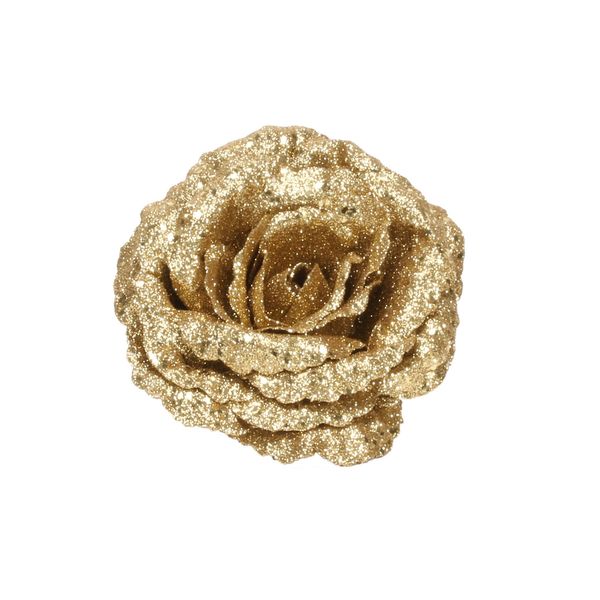 White Roses with Gold Glitter - Pack 50