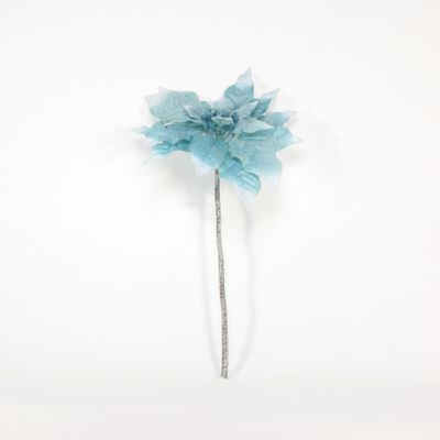 47cm Glitter Rose Spray - AQUA