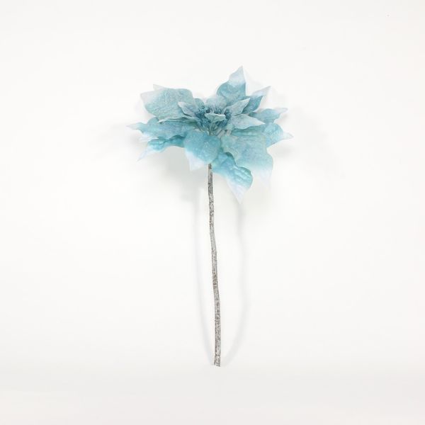 47cm Glitter Rose Spray - AQUA
