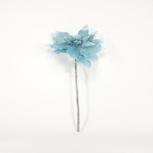 47cm Glitter Rose Spray - AQUA