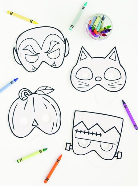 Colour in Halloween Themed Masks