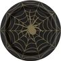 Black and Gold Spider Web Plates (9 Inch)