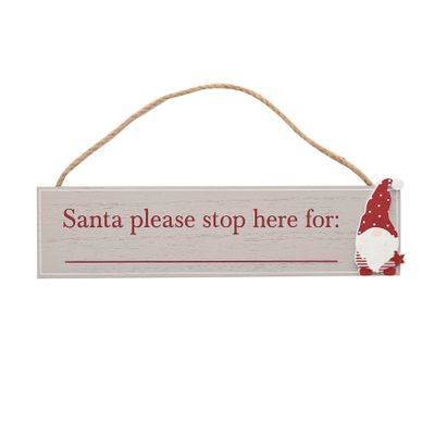 Santa Stop Here Plaque 