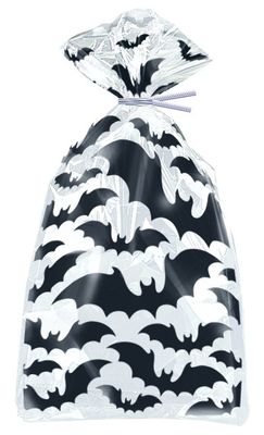 Pack of 20 Black Bats Halloween Cello Bags