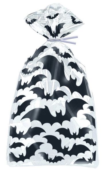 Pack of 20 Black Bats Halloween Cello Bags