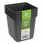 Pack of 5 11cm Square Black Pots