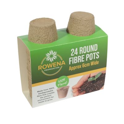 6cm Round Fibre Pots Pk24