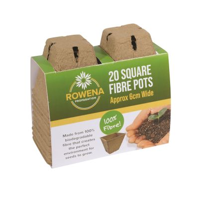 6cm Square Fibre Pots Pk20