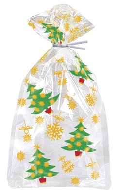 Golden Christmas Tree Cello Bags