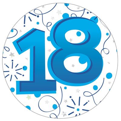 Age 18 Male Party Badge (15cm) (6)