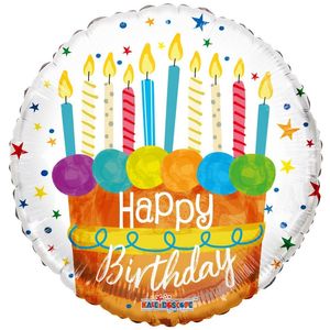  ECO Balloon - Birthday Cake and Candle -Metallic -18 Inch