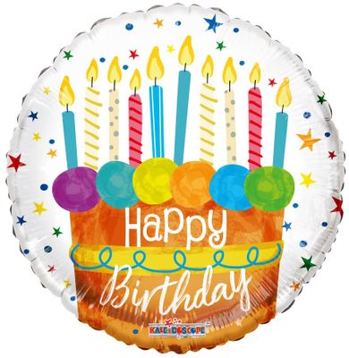  ECO Balloon - Birthday Cake and Candle -Metallic -18 Inch