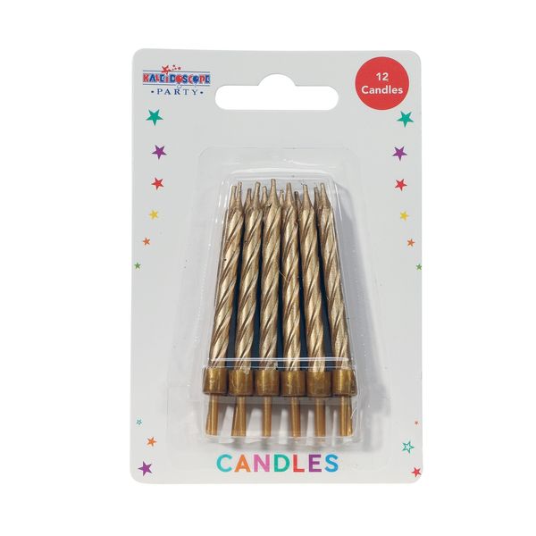 Gold Party candle 12pcs Pack of 6 (48)