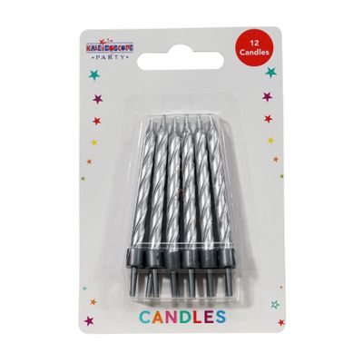 Silver Party candle 12pcs Pack of 6 (48)