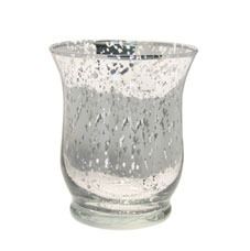 Silver Glass Hurricane Vase