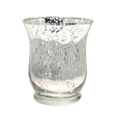 Silver Speckled Hurricane Vase