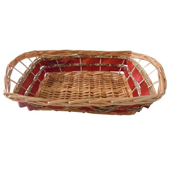 Rectangle Double Stripe Tray Basket
