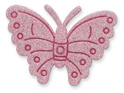 Pink Sticky Glittered Butterfly