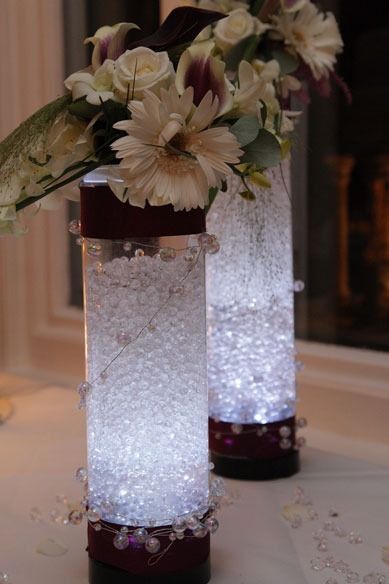 Cylinder Vase with Crystal Pearls