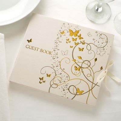 Gold Butterfly Guest Book