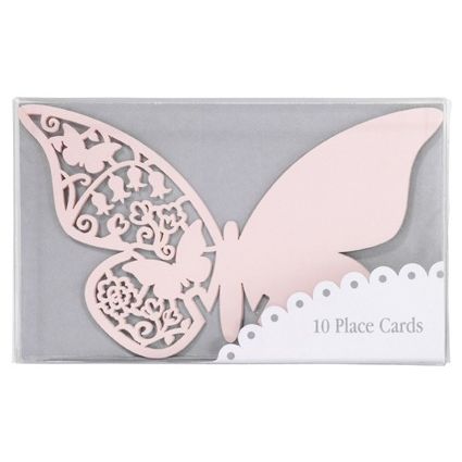 Pink Laser Cut Butterfly Place Card