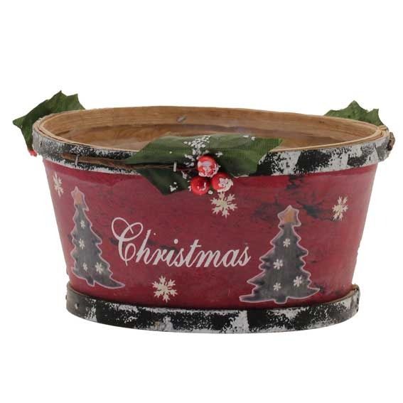 15cm Round Christmas Planter