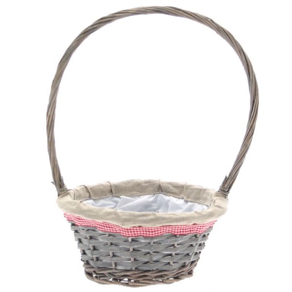 Grey Wash Basket with Handle