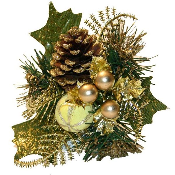 Gold Christmas Pick Easy Florist Supplies