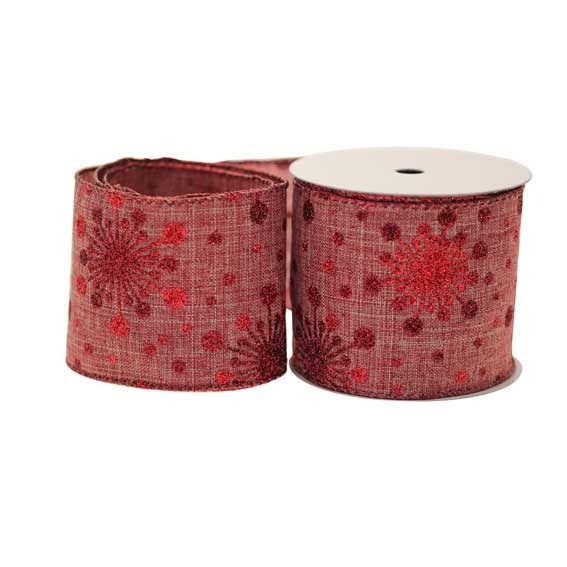 Brown with red snowflakes ribbon