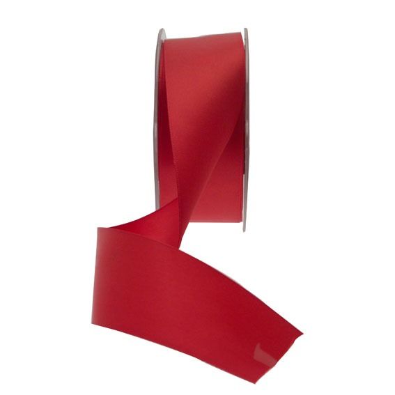 35mm Deep Red Satin Ribbon