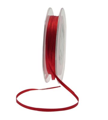 3mm Deep Red Satin Ribbon