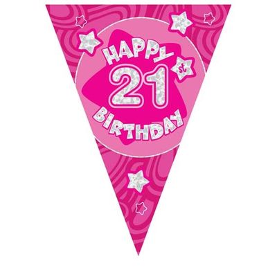 Pink Holographic 21st Banner
