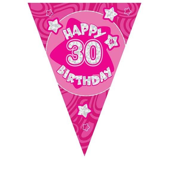 Pink Holographic 30th Banner .