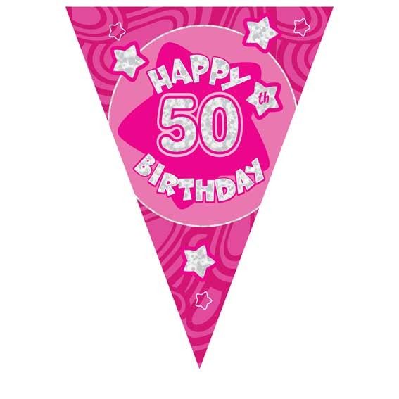 Pink Holographic 50th Banner